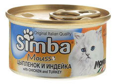 Консервы для кошек Simba Mousse, мусс с цыпленком и индейкой, 85г