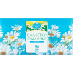 Салфетки бумажные Ромашкин луг двухслойные 120 шт