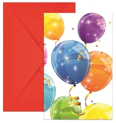 Открытка Procos Пригласительные в конверте Sparkling Balloons 6 шт