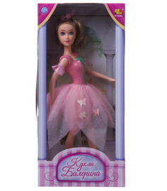 Кукла ABtoys Балерина 30см в бледно-розовой юбке-лепесток с бабочками PT-00440/w1