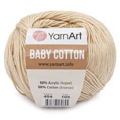 Пряжа YarnArt Baby Cotton 50г, 165м (хлопок, акрил) (404 розовая дымка), 10 мотков