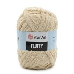 Пряжа YarnArt Fluffy 150г, 70м (100% микрополиэстер) (721 светло-бежевый), 3 мотка