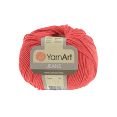 Пряжа YarnArt Jeans 50г, 160м (55% хлопок, 45% полиакрил) (26 коралл), 10 мотков
