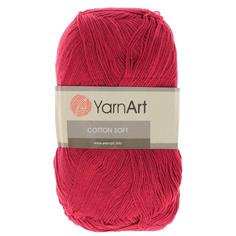 Пряжа YarnArt Cotton soft 100г, 600м (хлопок, акрил) (51 насыщенный красный), 5 мотков