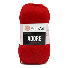 Пряжа YarnArt Adore 100г, 280м, с эффектом анти-пиллинга, (352 красный), 5 мотков