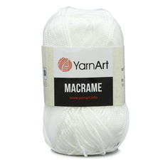 Пряжа YarnArt Macrame 90г, 130м (100% полиэстер) (154 белый), 6 мотков