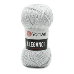 Пряжа YarnArt Elegance 50г, 130м (88% хлопок, 12% металлик) (101 белый), 5 мотков