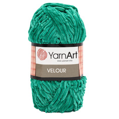 Пряжа YarnArt Velour 100г, 170м (100% микрополиэстер) (856 изумрудный), 5 мотков