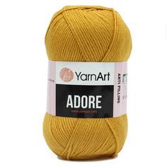 Пряжа YarnArt Adore 100г, 280м, с эффектом анти-пиллинга, (334 горчичный), 5 мотков