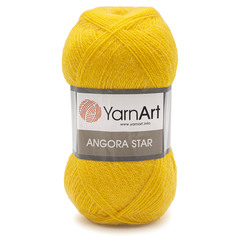 Пряжа YarnArt Angora Star 100г, 500м (тонкая шерсть, акрил) (3006 желтый), 5 мотков