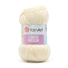 Пряжа YarnArt Flowers Unicolor 50г, 200м (731 молочный), 5 мотков