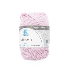 Пряжа Камтекс Альма 50г, 170м (100% хлопок) (055 светло-розовый), 5 мотков