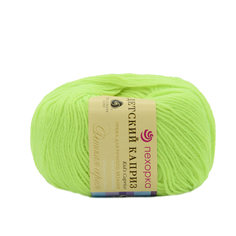 Пряжа Пехорка Детский каприз (шерсть мериноса, фибра) (483-Незрелый лимон), 10 мотков