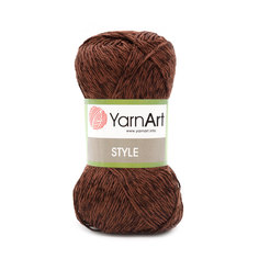 Пряжа YarnArt Style 50г, 185м (67% хлопок, 33% вискоза) (672 тёмно-коричневый), 5 мотков