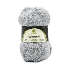 Пряжа Камтекс Астория 50г, 180м (65% хлопок, 35% шерсть) (008 серебристый), 5 мотков