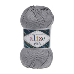Пряжа Alize Diva Plus 100г, 220м (100% микрофибра акрил) (87 средне-серый), 5 мотков