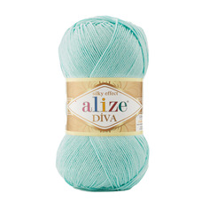 Пряжа ALIZE Diva 100г, 350м (100% микрофибра) ТУ (669 светлая бирюза), 5 мотков