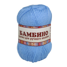 Пряжа Камтекс Бамбино 50г, 150м (шерсть мериноса, акрил) (015 голубой), 10 мотков