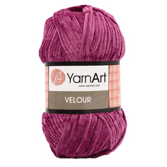 Пряжа YarnArt Velour 100г, 170м (100% микрополиэстер) (855 пурпурный), 5 мотков