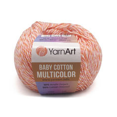 Пряжа YarnArt Baby cotton multicolor 50г, 165м (50% хлопок, 50% акрил) (5205), 10 мотков