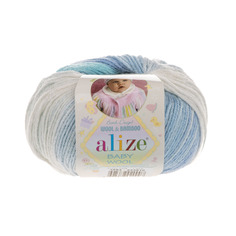 Пряжа ALIZE Baby wool batik 50г, 175м (3564 секционный), 10 мотков