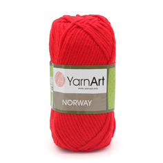 Пряжа YarnArt Norway 100г, 105м (100% акрил) (41 красный), 5 мотков