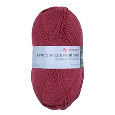Пряжа Пехорка Кроссбред Бразилии (шерсть мериносовая, акрил) (28-Амарант), 5 мотков