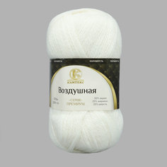 Пряжа Камтекс Воздушная 100г, 370м (меринос, шерсть, акрил) (205 белый), 5 мотков