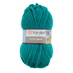 Пряжа YarnArt Alpine Maxi 250г, 105м (40% шерсть, 60% акрил) (675 изумрудный), 2 мотка