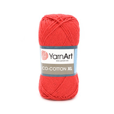 Пряжа YarnArt Eco Сotton XL 200г, 220м (хлопок, полиэстер) (769 красный), 5 мотков