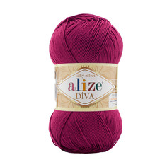 Пряжа ALIZE Diva 100г, 350м (100% микрофибра) ТУ (326 тёмная фуксия), 5 мотков