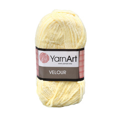 Пряжа YarnArt Velour 100г, 170м (100% микрополиэстер) (844 лимонный), 5 мотков