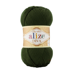 Пряжа ALIZE Diva 100г, 350м (100% микрофибра) ТУ (567 хаки), 5 мотков