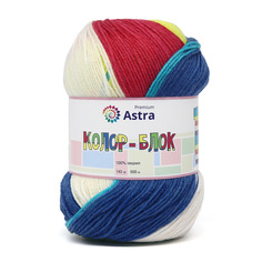 Пряжа Astra Premium Колор-блок (Color-block) 143г, 500м (04 длинно-секционный), 2 мотка