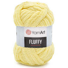 Пряжа YarnArt Fluffy 150г, 70м (100% микрополиэстер) (716 светлый лимон), 3 мотка