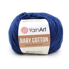 Пряжа YarnArt Baby Cotton 50г, 165м (50% хлопок, 50% акрил) (459 синий), 10 мотков
