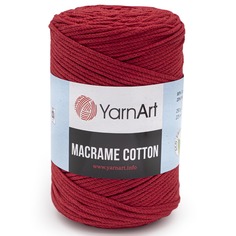 Пряжа YarnArt Macrame Cotton 250г, 225м (80% хлопок, 20% полиэстер) (773 алый), 4 мотка