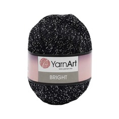 Пряжа YarnArt Bright 90г, 340м (полиамид, металлик) (107 чёрный/серебро), 6 мотков