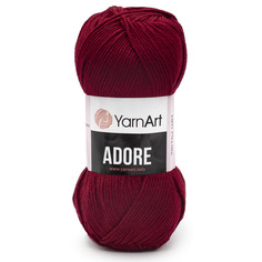 Пряжа YarnArt Adore 100г, 280м (акрил) с эффектом анти-пиллинга, (353 бордо), 5 мотков