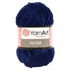 Пряжа YarnArt Velour 100г, 170м (100% микрополиэстер) (848 тёмно-синий), 5 мотков