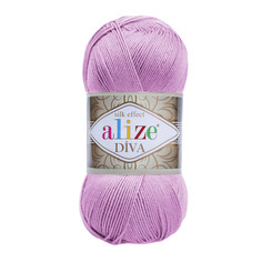 Пряжа ALIZE Diva 100г, 350м (100% микрофибра) ТУ (474 лиловый), 5 мотков