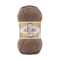 Пряжа ALIZE Diva 100г, 350м (100% микрофибра) ТУ (688 молочно-коричневый), 5 мотков
