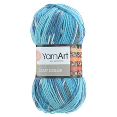 Пряжа YarnArt Crazy color 100г, 260м (25% шерсть,75% акрил) (134 секционный), 5 мотков