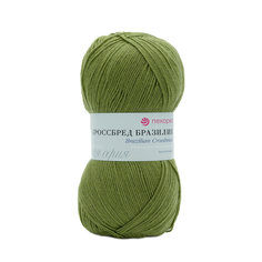 Пряжа Пехорка Кроссбред Бразилии (шерсть мериносовая, акрил) (478-Защитный), 5 мотков