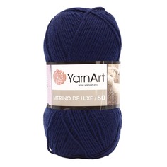Пряжа YarnArt Merino de Lux 100г, 280м (50% шерсть, 50% акрил) (583 т.синий), 5 мотков