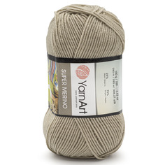Пряжа YarnArt Super Merino 100г, 300м (шерсть, акрил) (383 холодный беж), 5 мотков