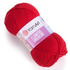 Пряжа YarnArt Flowers Unicolor 50г, 200м (738 красный), 5 мотков