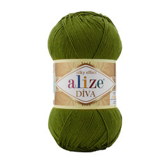 Пряжа ALIZE Diva 100г, 350м (100% микрофибра) ТУ (233 оливковый), 5 мотков