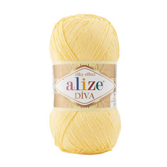 Пряжа ALIZE Diva 100г, 350м (100% микрофибра) ТУ (187 светлый лимон), 5 мотков