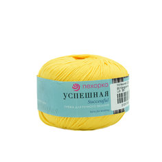Пряжа Пехорка Успешная 50г, 220м (мерсеризованный хлопок) (80-Канарейка), 10 мотков